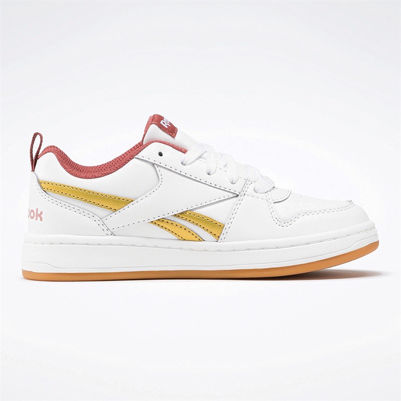 Reebok Classics Junior Girls Reebok Royal Prime 2.0 Trainers White/Gold Metallic/Sedona Rose