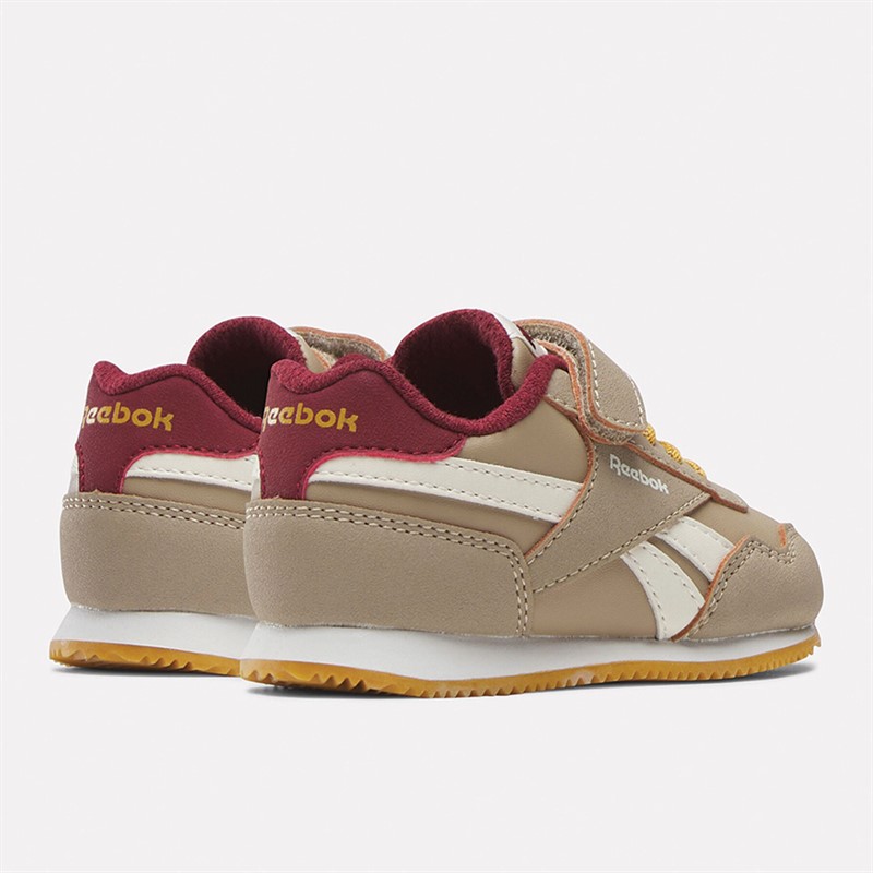 Reebok Classics Infant Reebok Royal Classic Jogger 3.0 1V Trainers Boulder Beige/Classic Burgundy/Retro Gold