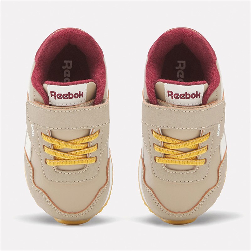 Reebok Classics Infant Reebok Royal Classic Jogger 3.0 1V Trainers Boulder Beige/Classic Burgundy/Retro Gold