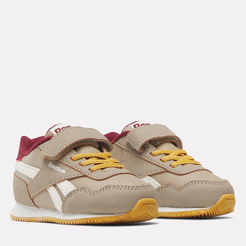 Reebok Classics Infant Reebok Royal Classic Jogger 3.0 1V Trainers Boulder Beige/Classic Burgundy/Retro Gold