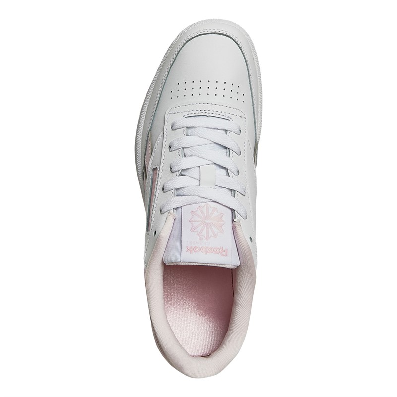 Reebok Classics Junior Girls Club C Revenge Trainers White/Porcelain Pink/Pink Glow