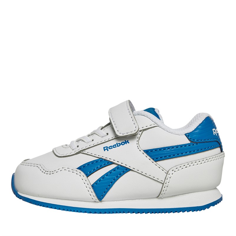 Buy Reebok Classics Infant Reebok Royal Classic Jogger 3.0 1V Trainers White Kinetic Blue Kinetic Blue