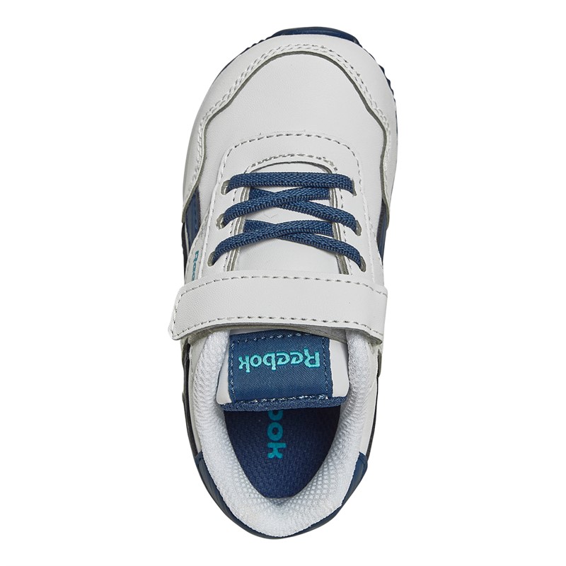 Reebok Classics Infant Reebok Royal Classic Jogger 3.0 1V Trainers White/Uniform Blue/Bold Cyan