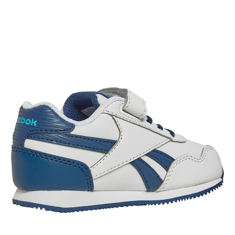 Reebok Classics Infant Reebok Royal Classic Jogger 3.0 1V Trainers White/Uniform Blue/Bold Cyan