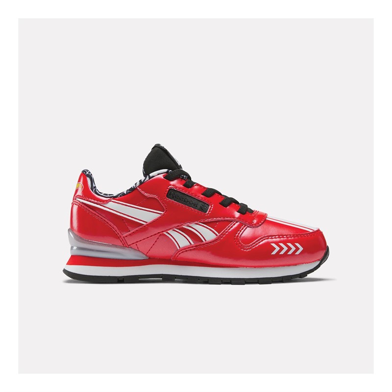 Reebok Classics Kids X Hot Wheels Night Shifter Classic Leather Step N Flash Trainers Trainers Red/Black/White