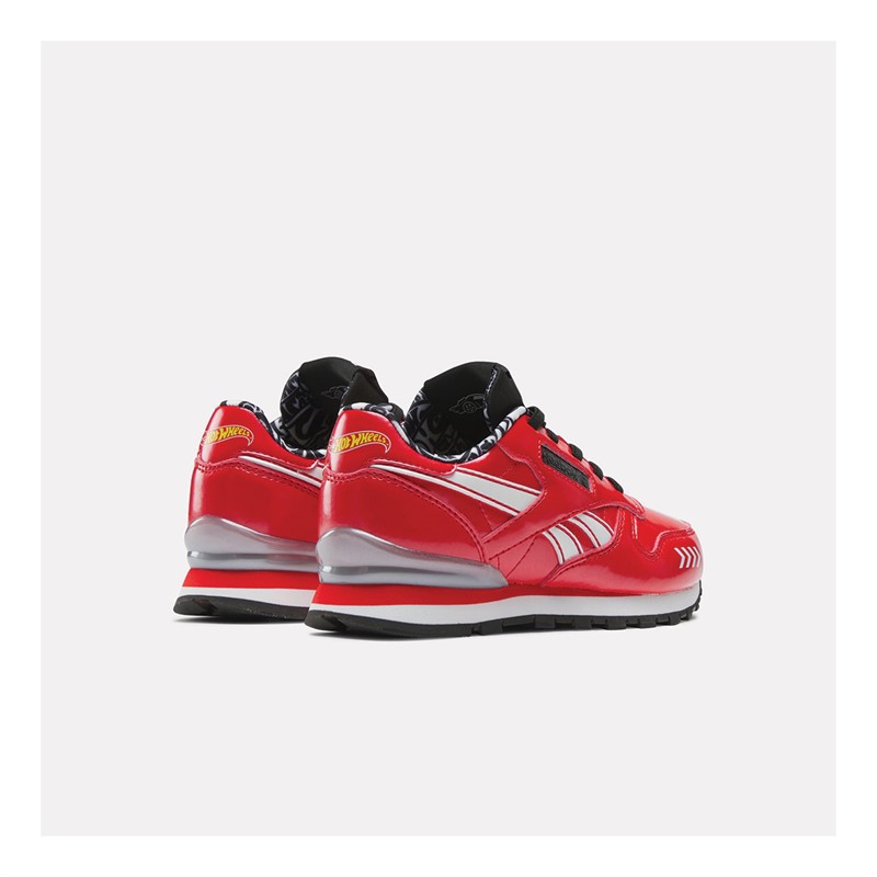 Reebok Classics Kids X Hot Wheels Night Shifter Classic Leather Step N Flash Trainers Trainers Red Black White