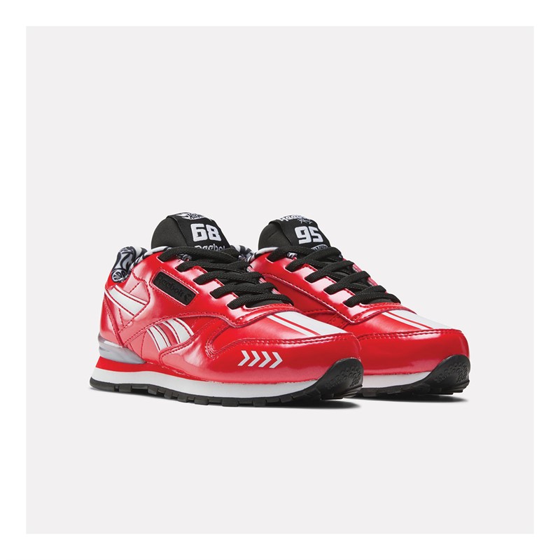 Reebok Classics Kids X Hot Wheels Night Shifter Classic Leather Step N Flash Trainers Trainers Red/Black/White