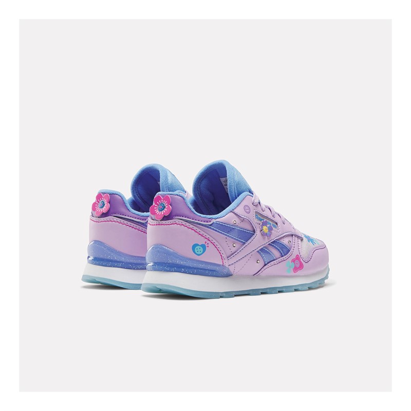 Reebok Classics Girls X My Little Pony Izzy Classic Leather Step N Flash Trainers Moonglow/Purple/Crystal Blue