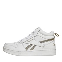 Reebok Classics Junior Girls Reebok Royal Prime Mid 2.0 Trainers White/White/Gold Metallic