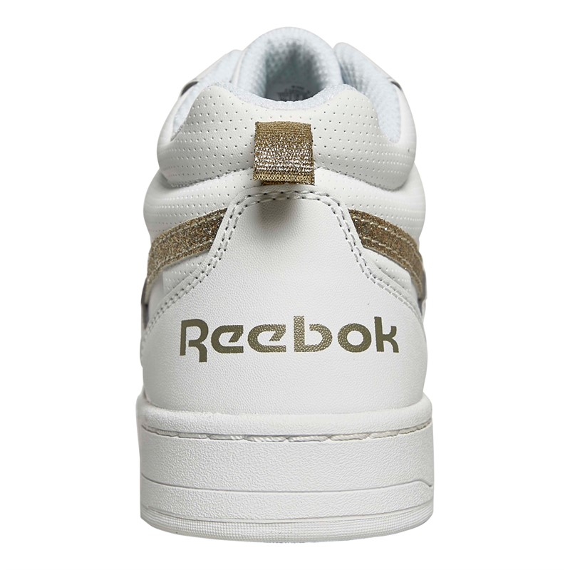 Reebok Classics Junior Girls Reebok Royal Prime Mid 2.0 Trainers White/White/Gold Metallic