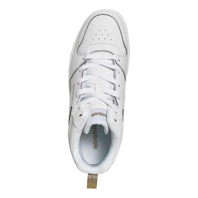 Reebok Classics Junior Girls Reebok Royal Prime Mid 2.0 Trainers White/White/Gold Metallic