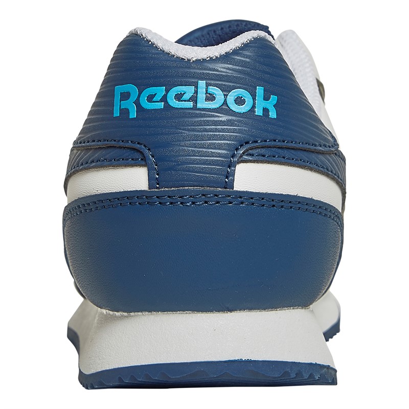 Reebok Classics Junior Boys Reebok Royal Classic Jogger 3.0 Trainers White/Uniform Blue/Bold Cyan