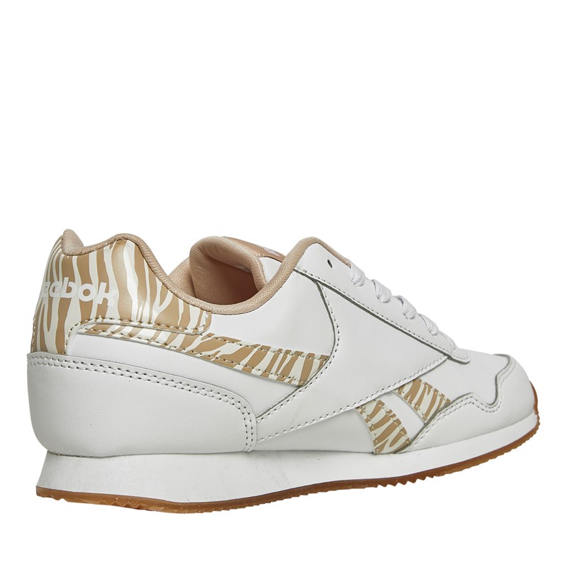 Reebok Classics Junior Girls Reebok Royal Classic Jogger 3.0 Trainers White/Bone/Pink Stucco