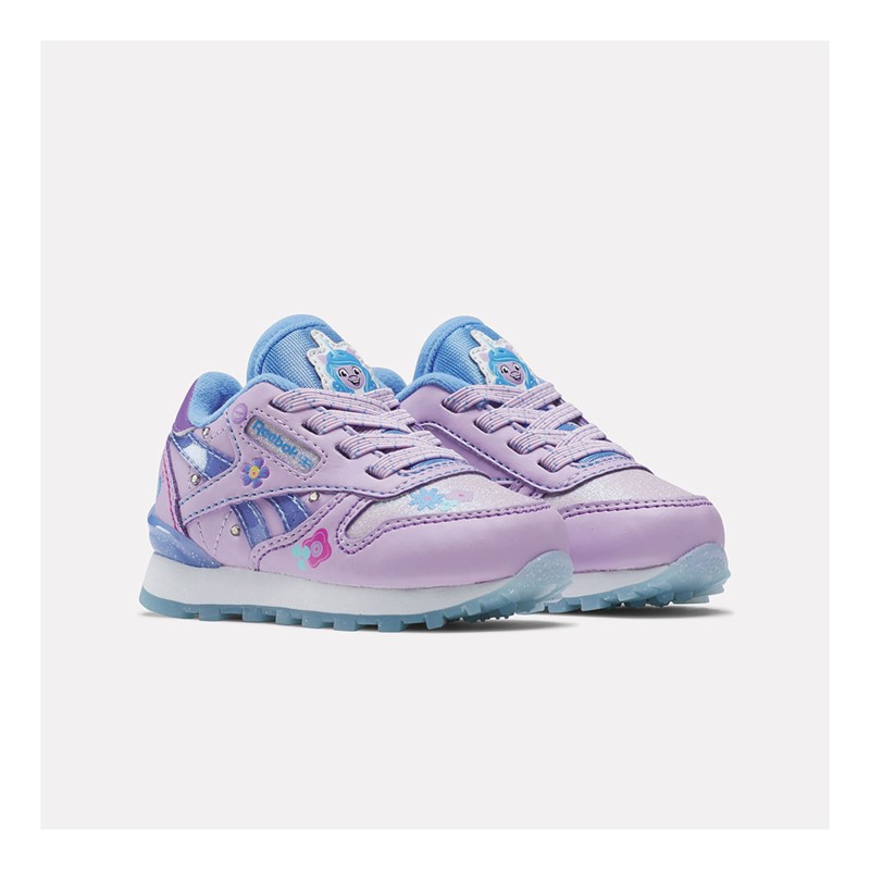 Reebok Classics Infant Girls X My Little Pony Izzy Classic Leather Step N Flash Trainers Moonglow/Purple/Crystal Blue