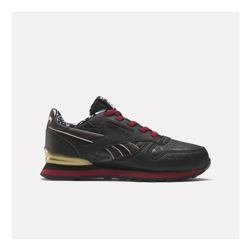 Reebok Classics Kids X Hot Wheels Twin Mill Classic Leather Step N Flash Trainers Black/Coal/Red