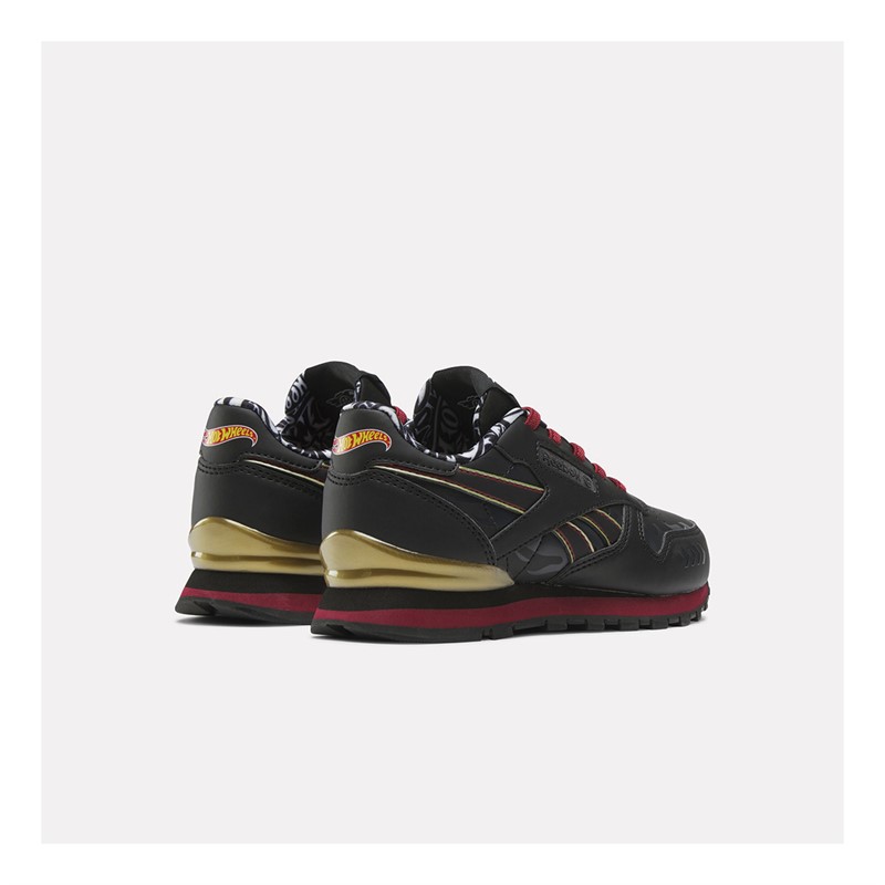 Reebok Classics Kids X Hot Wheels Twin Mill Classic Leather Step N Flash Trainers Black/Coal/Red