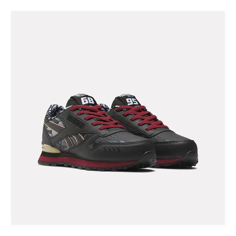 Reebok Classics Kids X Hot Wheels Twin Mill Classic Leather Step N Flash Trainers Black/Coal/Red