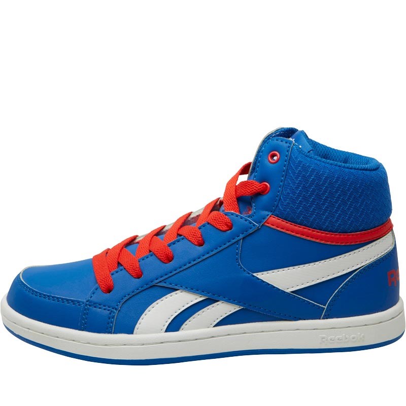 red and blue reebok classics