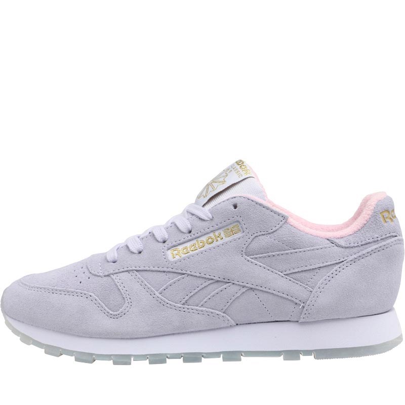 reebok classic lilac suede trainers