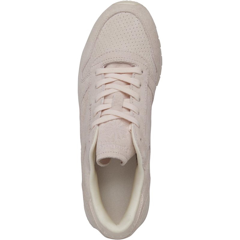 reebok classic nubuck leather trainers in pink