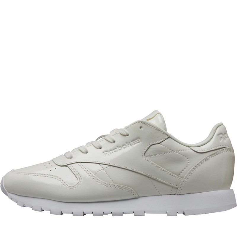 white patent trainers