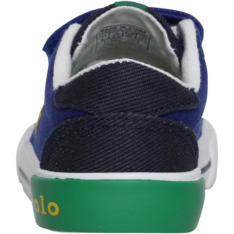 Ralph Lauren Infant Graftyn EZ Trainers Royal Canvas/Navy/Green/ Yellow PP