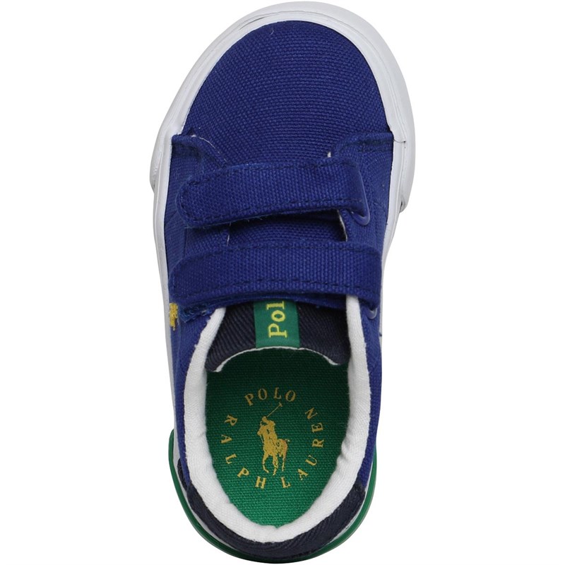Ralph Lauren Infant Graftyn EZ Trainers Royal Canvas/Navy/Green/ Yellow PP