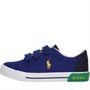 Ralph Lauren Junior Graftyn EZ Trainers Royal Canvas/Navy/Green/Yellow PP