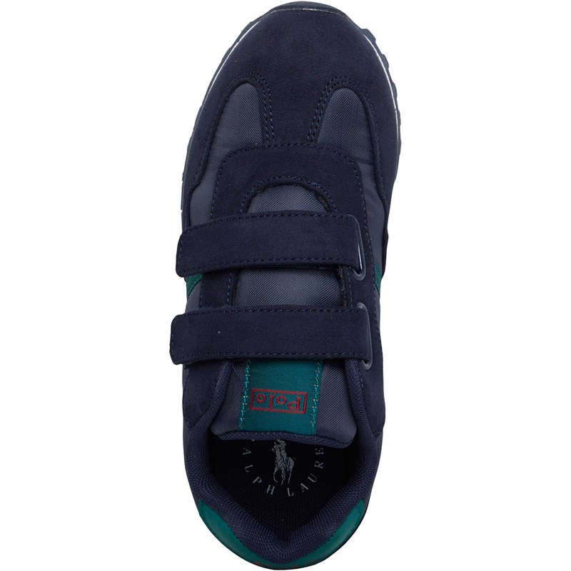 Ralph Lauren Junior Weymouth EZ Trainers Navy Nylon/Microsuede/Dark