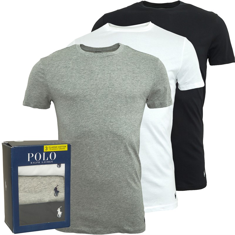 Buy Ralph Lauren Mens Three Pack T Shirts White Black Andover