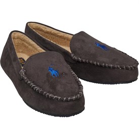 Image of Ralph Lauren Mens Dezi Moccasin Slippers Grey