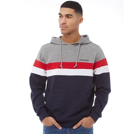 Fred Boston Heren Hoodie Gemeleerd Grijs fred boston kopen in de aanbieding