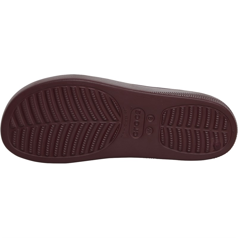 Crocs Womens Classic Platform Sliders Dark Cherry