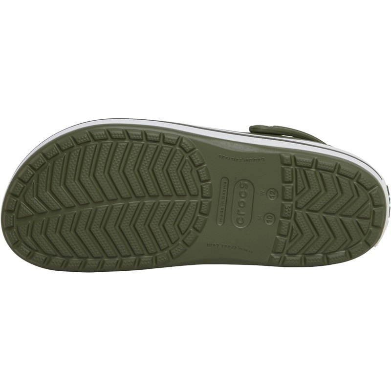 Buy Crocs Crocband Clogs Army Green White