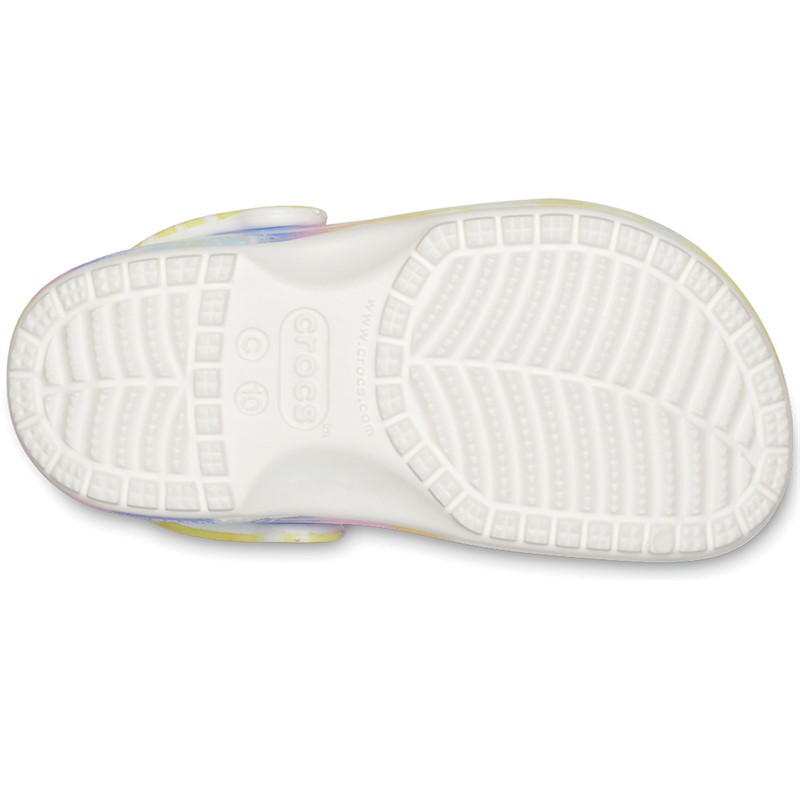 White multi color online crocs