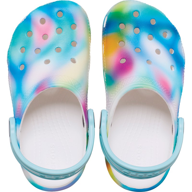 Crocs Kinder Klassische Solarisierte Clogs Weiß/Mehrfarbig