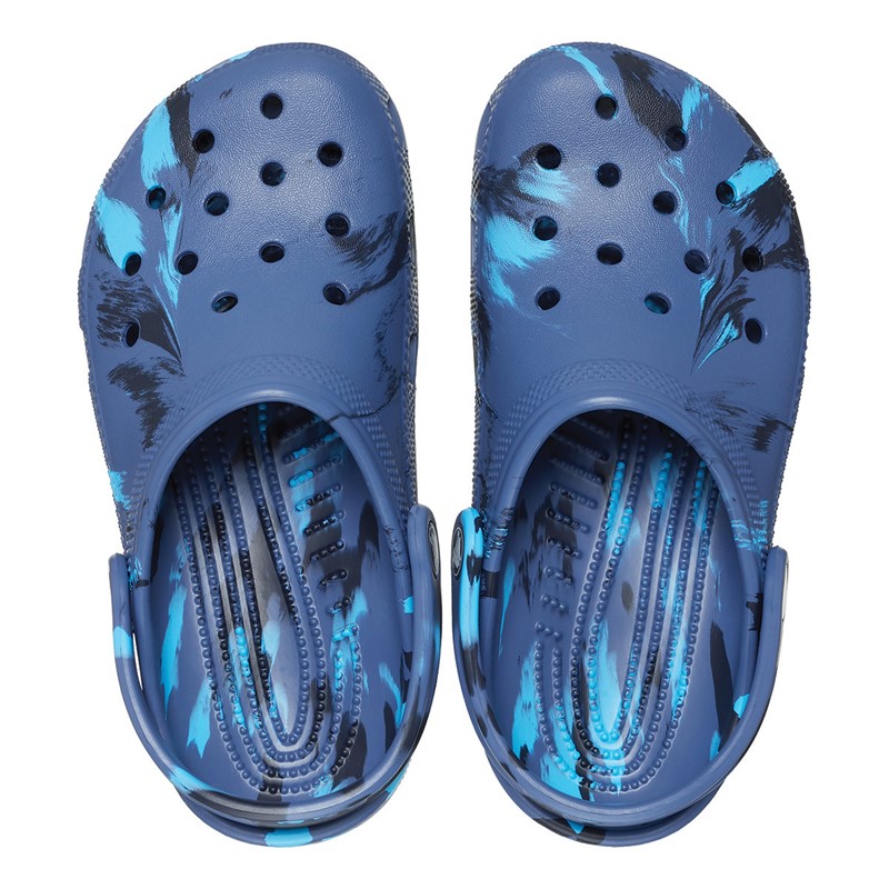 Crocs Junior Classic Marbled Clogs Navy/Multi