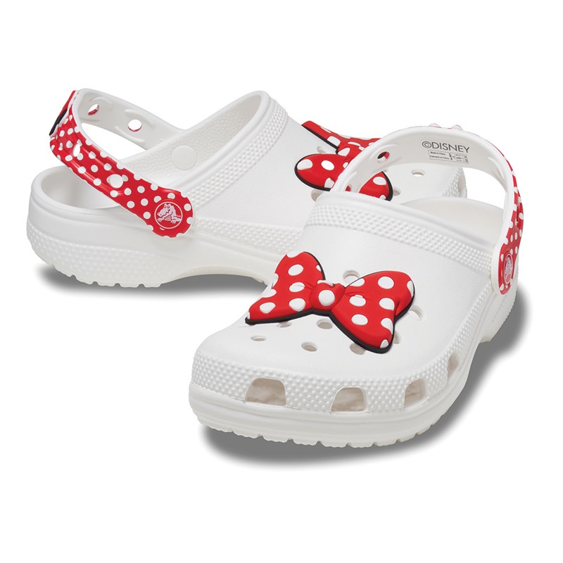 Buy Crocs Junior Disney Minnie Mouse Classic Clogs White Red