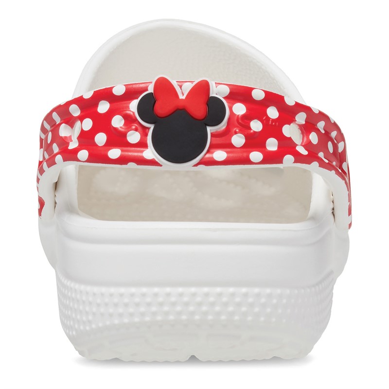 Buy Crocs Junior Disney Minnie Mouse Classic Clogs White Red