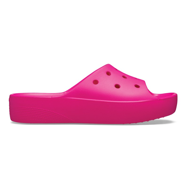 Crocs Womens Classic Platform Slides Pink Crush