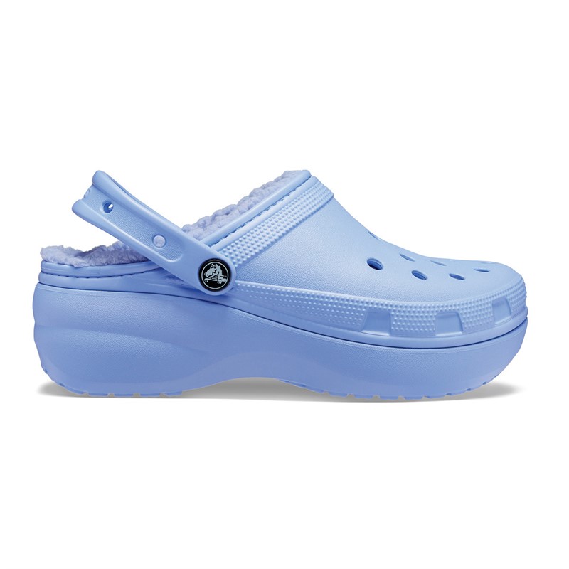 Crocs Womens Classic Platform Lined Clogs Moon Jelly