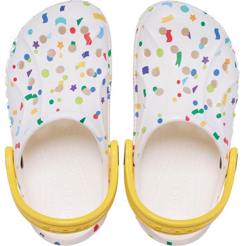 Crocs Kinder Baya Clogs bedruckt Weiß/Mehrfarbig