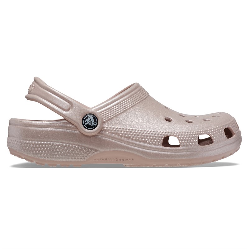 Crocs Womens Classic Shimmer Clogs Pink Clay