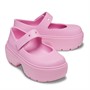 Crocs Womens Stomp Mary Jane Shoes Pink Tweed