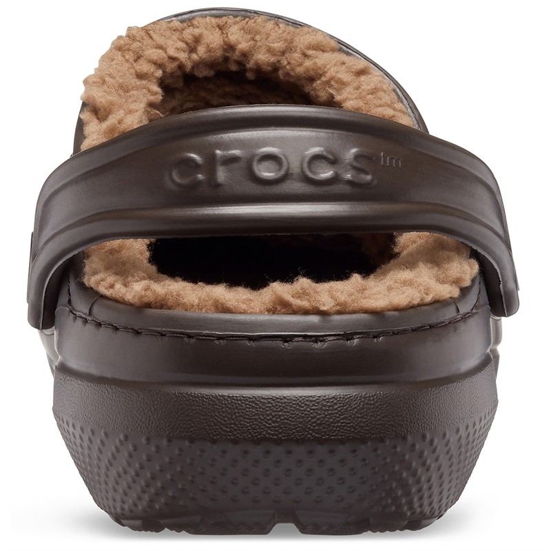 Crocs Mens Classic Fur Lined Clogs Espresso/Walnut