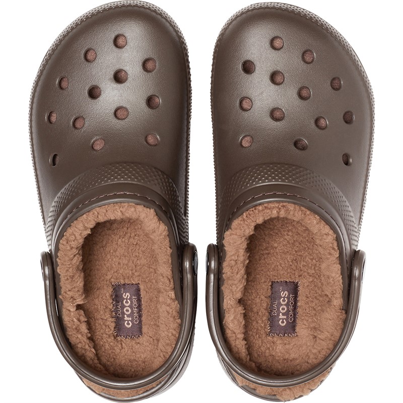 Crocs Mens Classic Fur Lined Clogs Espresso/Walnut