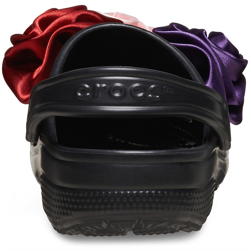 Crocs Womens Classic Rosette Clogs Black