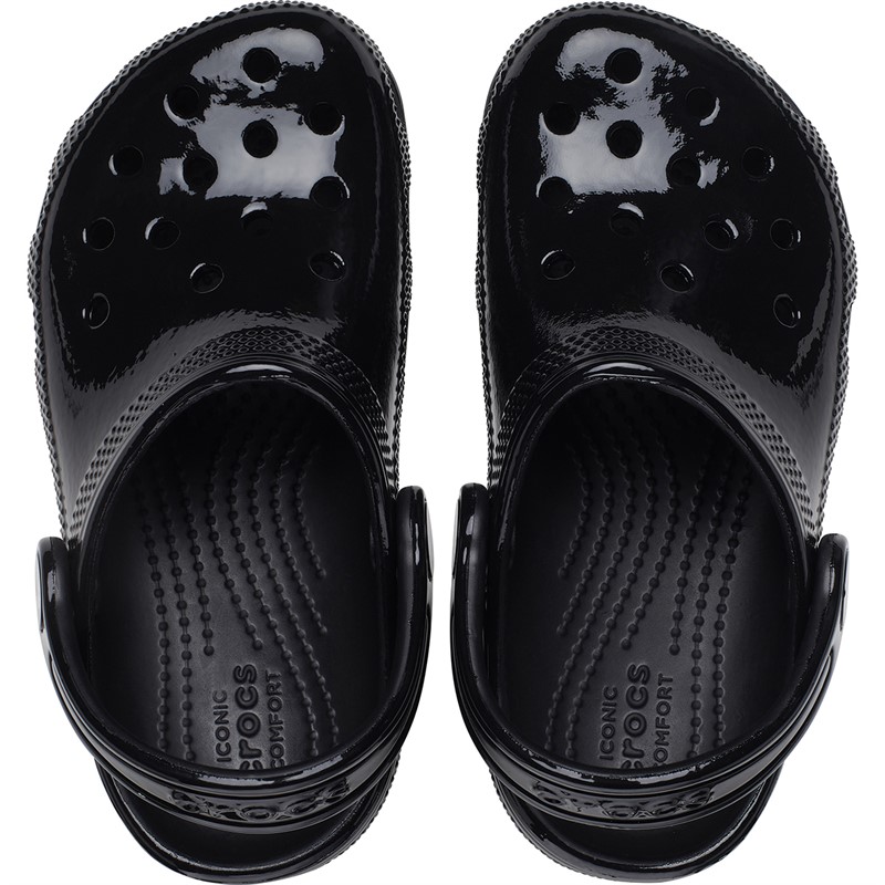 Crocs Junior Classic High Shine Clogs Black