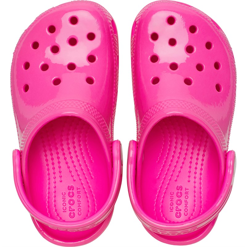 Crocs Junior Classic Neon Highlighter Clogs Pink Crush