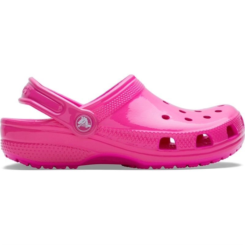 Crocs Junior Classic Neon Highlighter Clogs Pink Crush